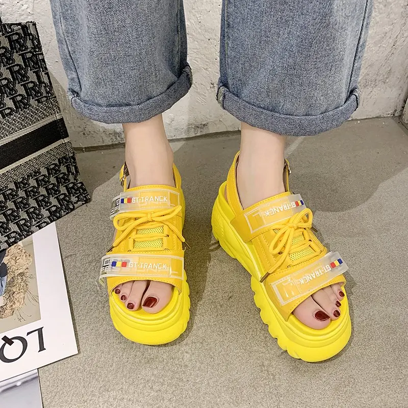 

New Arrival Red Platform Sandals Women High Heels Sandals Comfortable Buckle Summer Platform Shoes Woman Wedges Designer Sandals