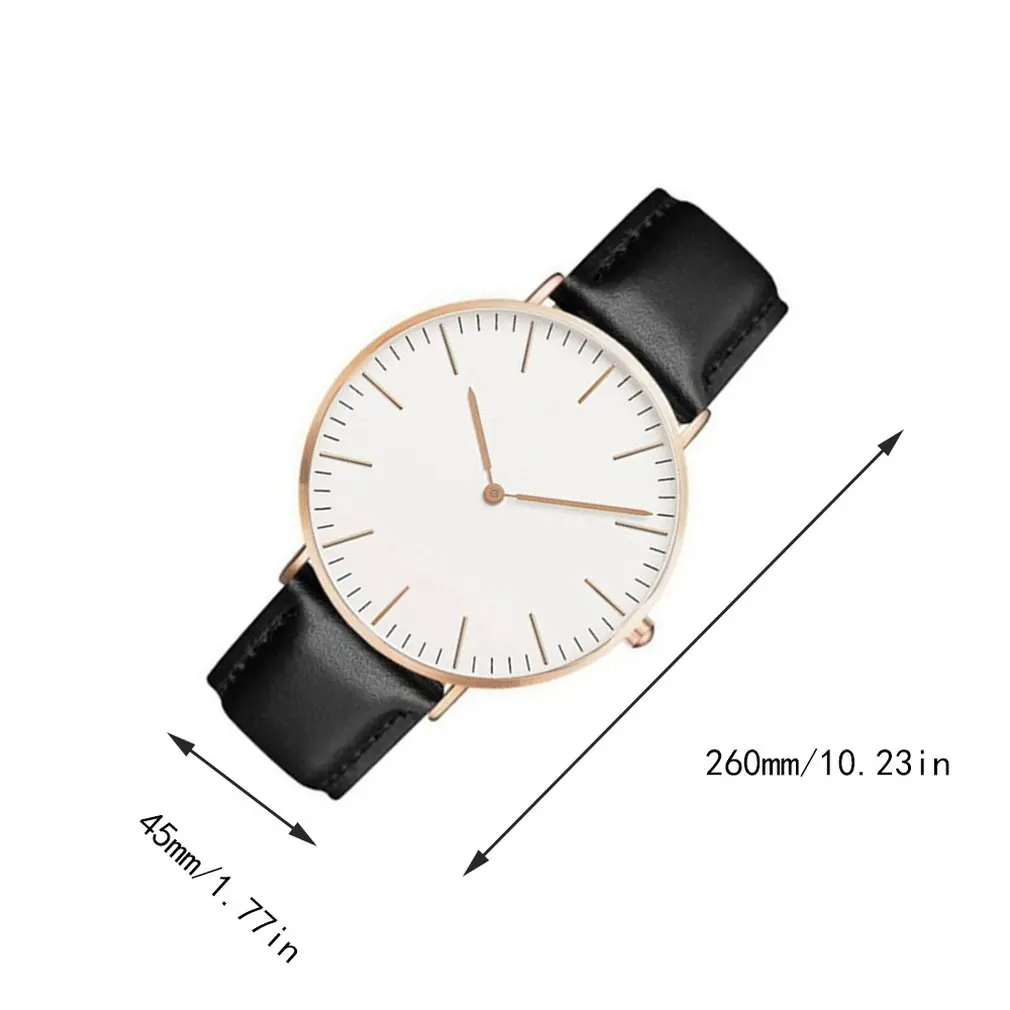 Простые Модные часы люксовый бренд кварцевые модные кожаные ремни спортивные