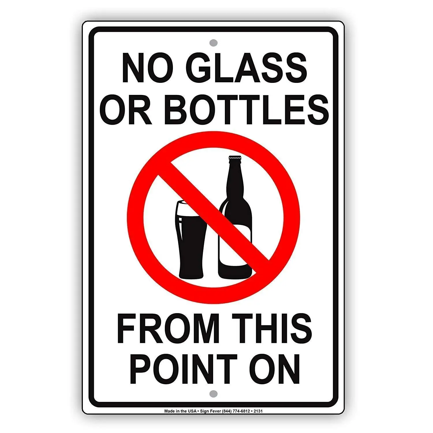 

Tin Sign Tin Sign New Metal Sign No Glass Or Bottles from This Point On Safety Restriction Alert Caution Warning 8x12 Inch Metal