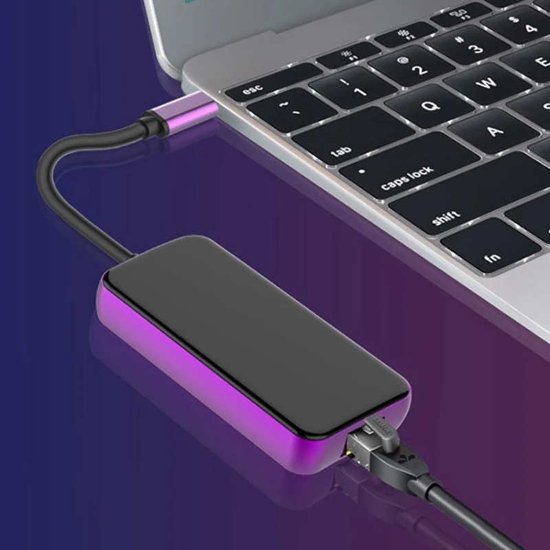 

5-in-1 Hub Gigabit LAN USB3.0/RJ45/PD Type-C Multifunctional Docking Station
