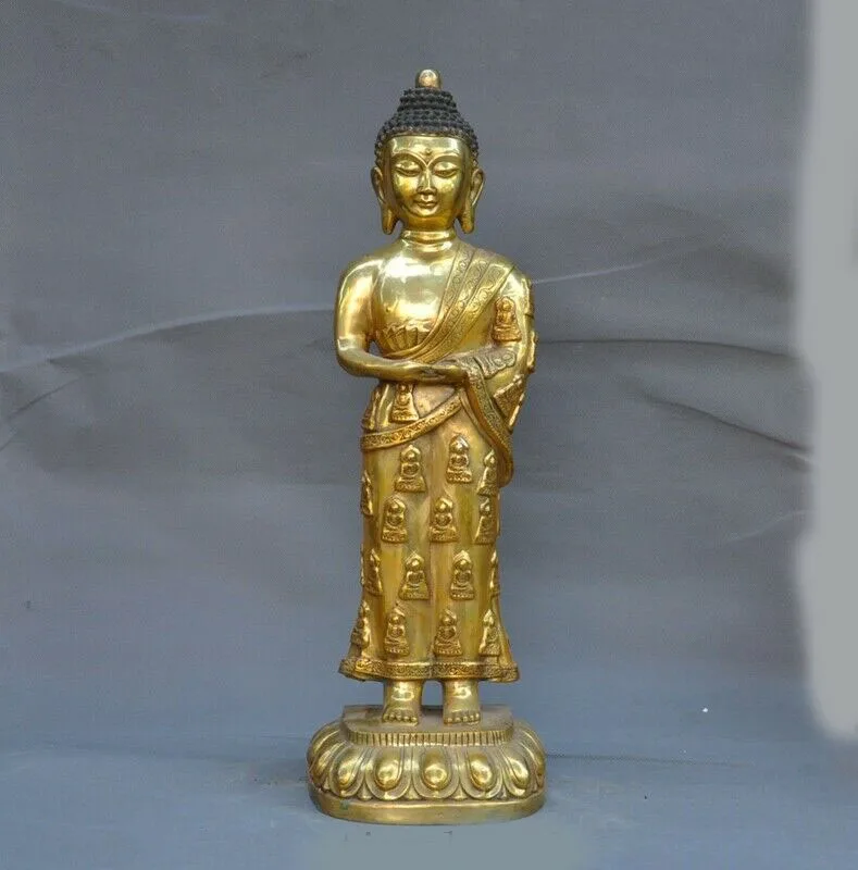 

wedding decoration Old Tibetan Buddhism Bronze Gilt Shakyamuni Shakya Mani Tathagata Buddha statue