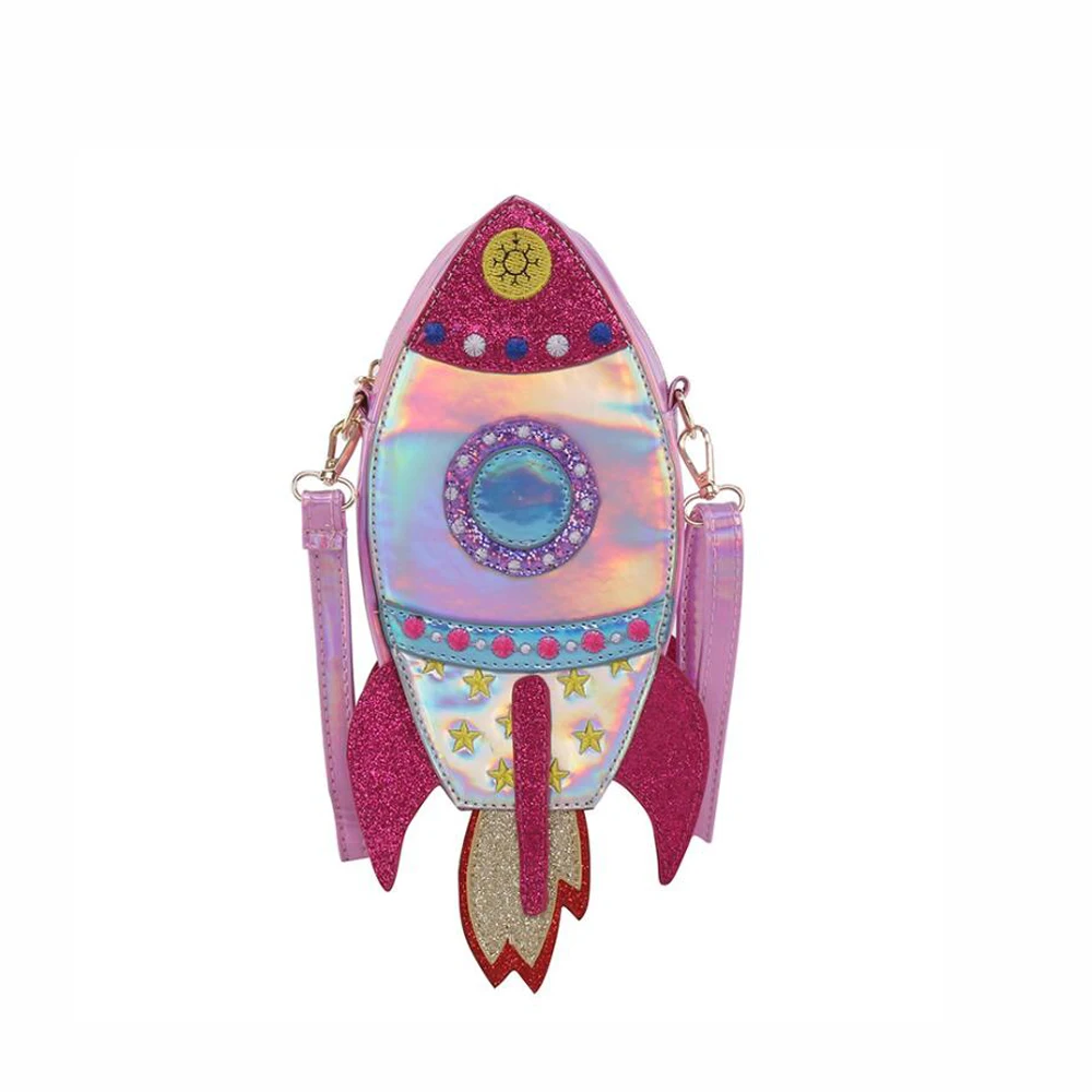 

Personalized laser sequins female bag spaceship crossbody bag Ladies Casual Clutch Shoulder Bag Mini Bag Handbag For Women purse