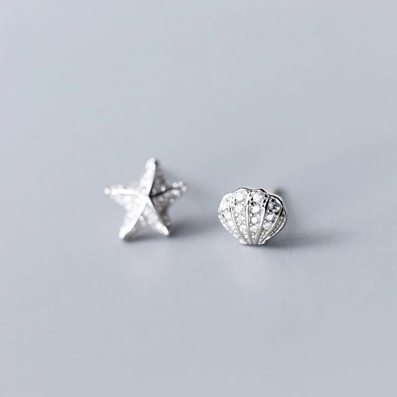 Серьги из стерлингового серебра 925 пробы модные корейские маленькие фианиты