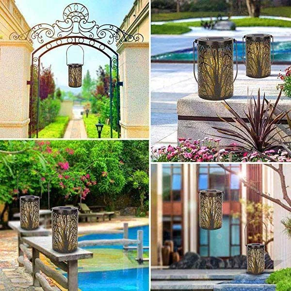 

Hollow Maple Leaf Solar LED Light Creative Outdoor Lantern for Yard Path Lawn Patio Hang Lamp Metal Leaf Pattern Lights