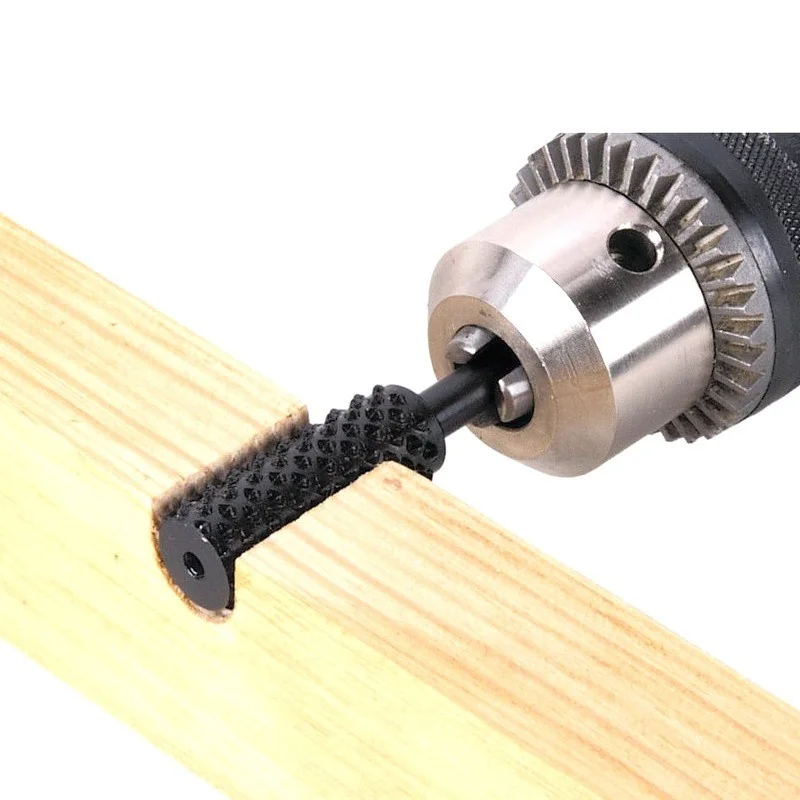 

5pcs 1/4'' 6mm Silver Steel Rotary Burr Set Shank Wood Rasp Drill Bit