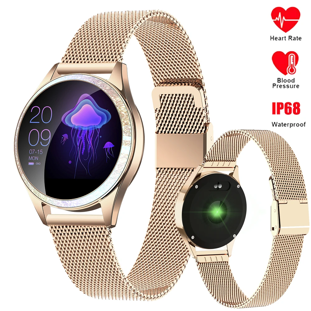 KW10 Смарт часы KW20 для женщин длинный Экран алмаз умные из сплава Heart Rate Monitor