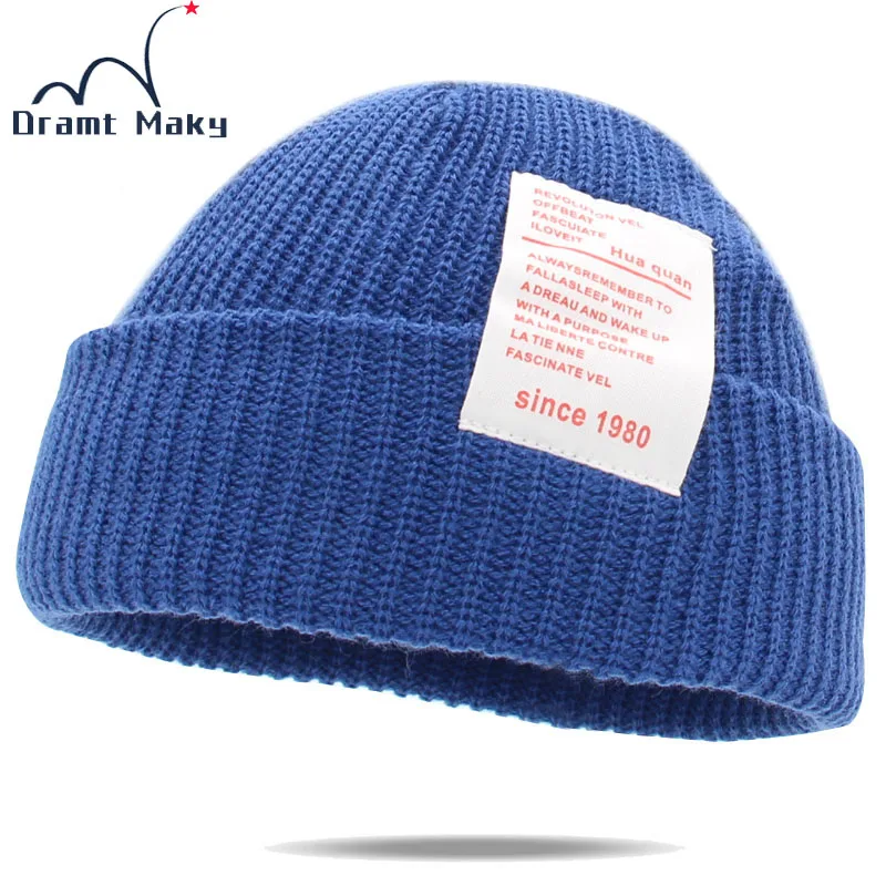 С 1980 года Женские зимние шапки для женщин вязанные с манжетами короткие дыни