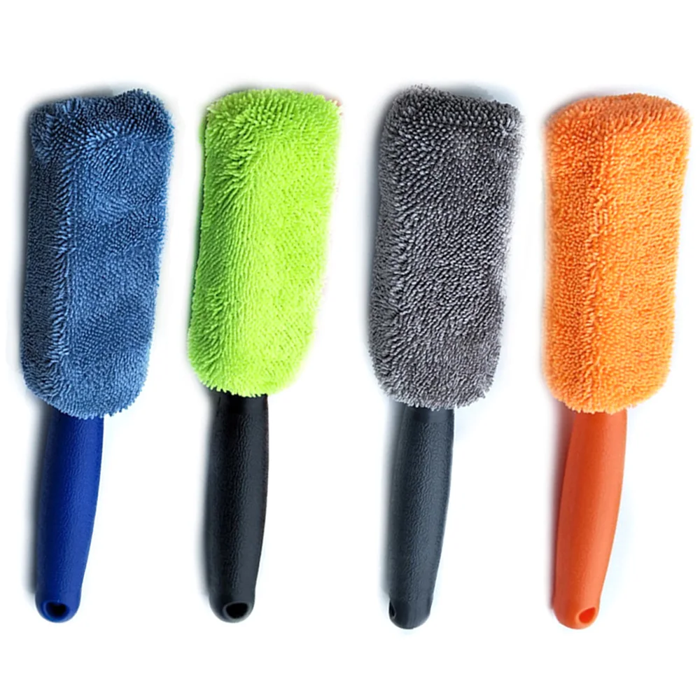 

Car Wheel Wash Cleaning Sponges Portable Microfiber Wheel Tire Rim Brush with Plastic Handle Car Washing Cleaner Tools