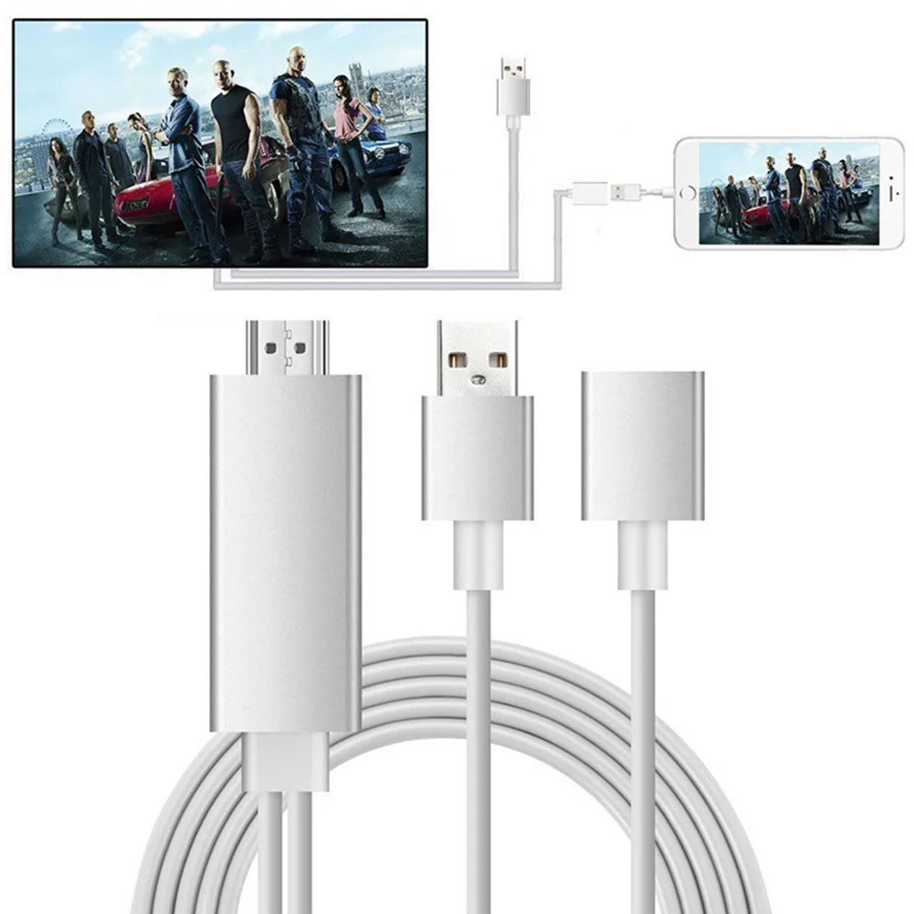 Для IPhone Android аудио легкий USB к HDMI конвертер кабель Универсальный портативный