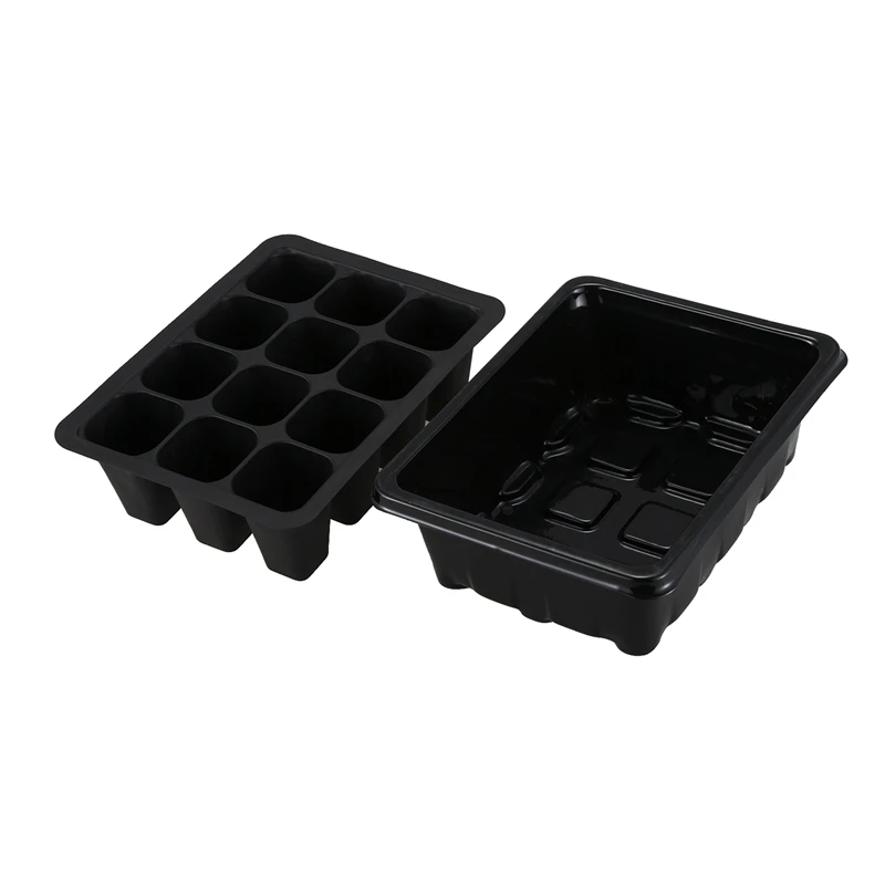 

1set Germination Seed Starter Tray Seed Box 12 Hole Grow Box: 19 X15X11cm & 12x Round + Rectangle,Silicone Stretch Lids
