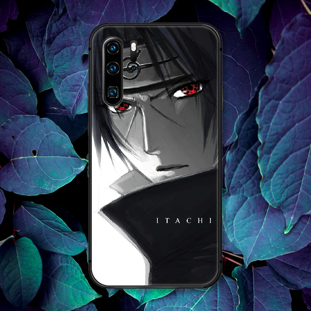 

Anime N-Naruto Akatsuki Kakashi Itachi Phone Case For Huawei P Mate Smart 10 20 30 40 Lite Z 2019 Pro black Cover Luxury Hoesjes