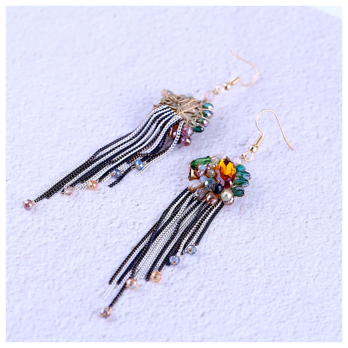 Новое поступление серьги с кристаллами для женщин и девушек позолоченные