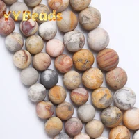 dull polished matte yellow crazy agates beads natural stone round beads for jewelry making diy bracelets accessories 6 8 10 12mm
