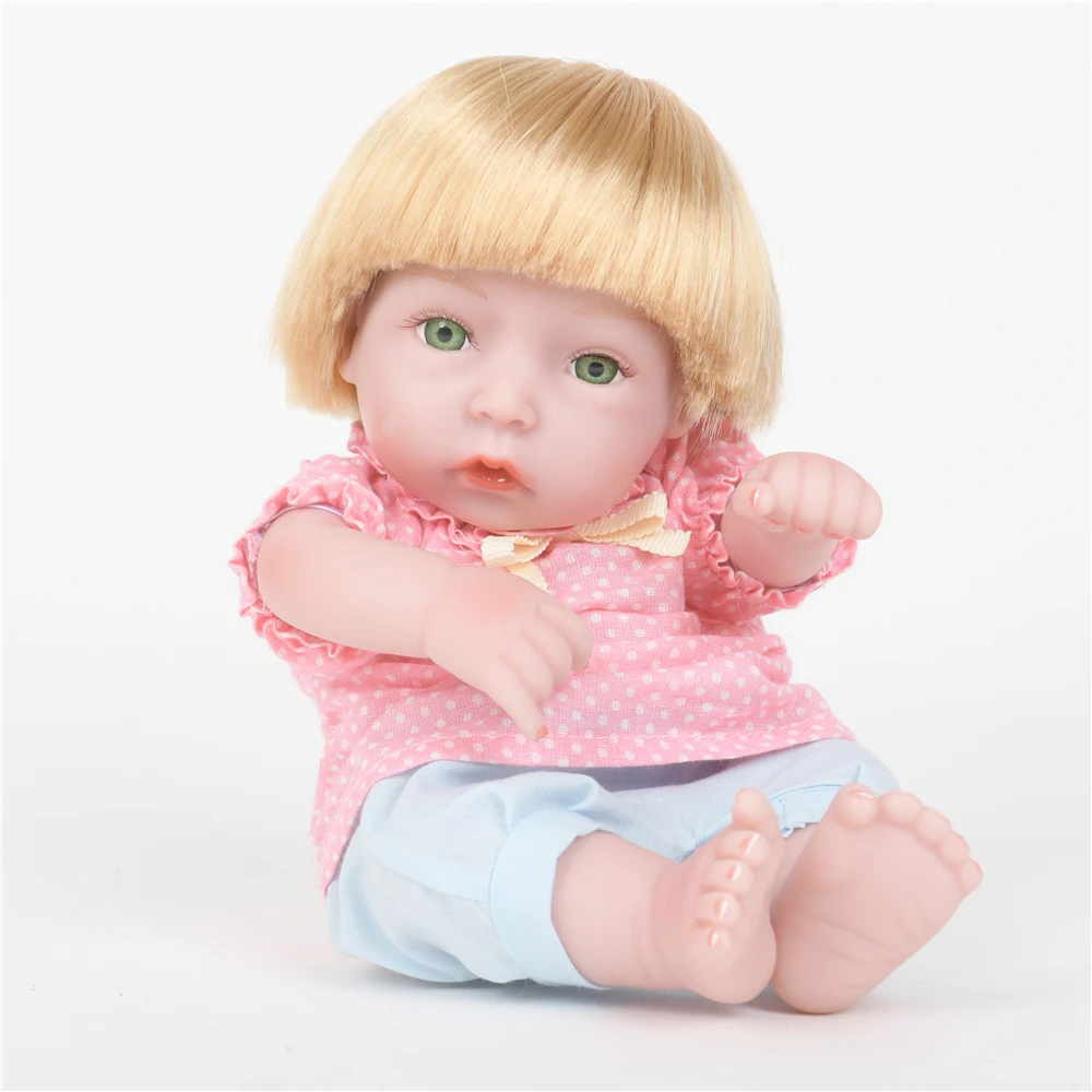

Fashion Babies Bebe Reborn Dolls 10 Inch 25CM Lifelike Mini Full Vinyl Silicone Body Newborn Doll Kids Christmas Surprise Gifts