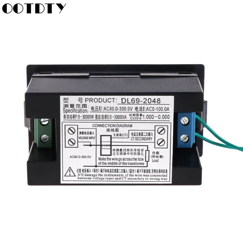 

DL69-2048 Multifunctional AC Voltmeter Ammeter Voltage Current Meter AC 80-300V