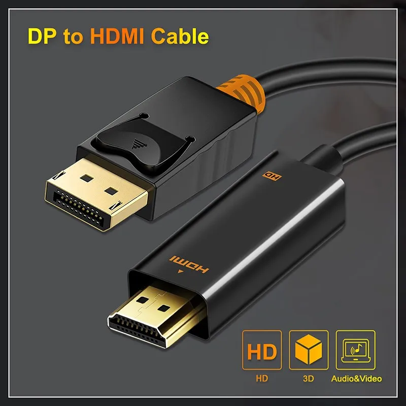 Для HDTV проектора ноутбука ПК C072 DisplayPort к HDMI совместимый кабель 4K DP 1080P/4K 60hz