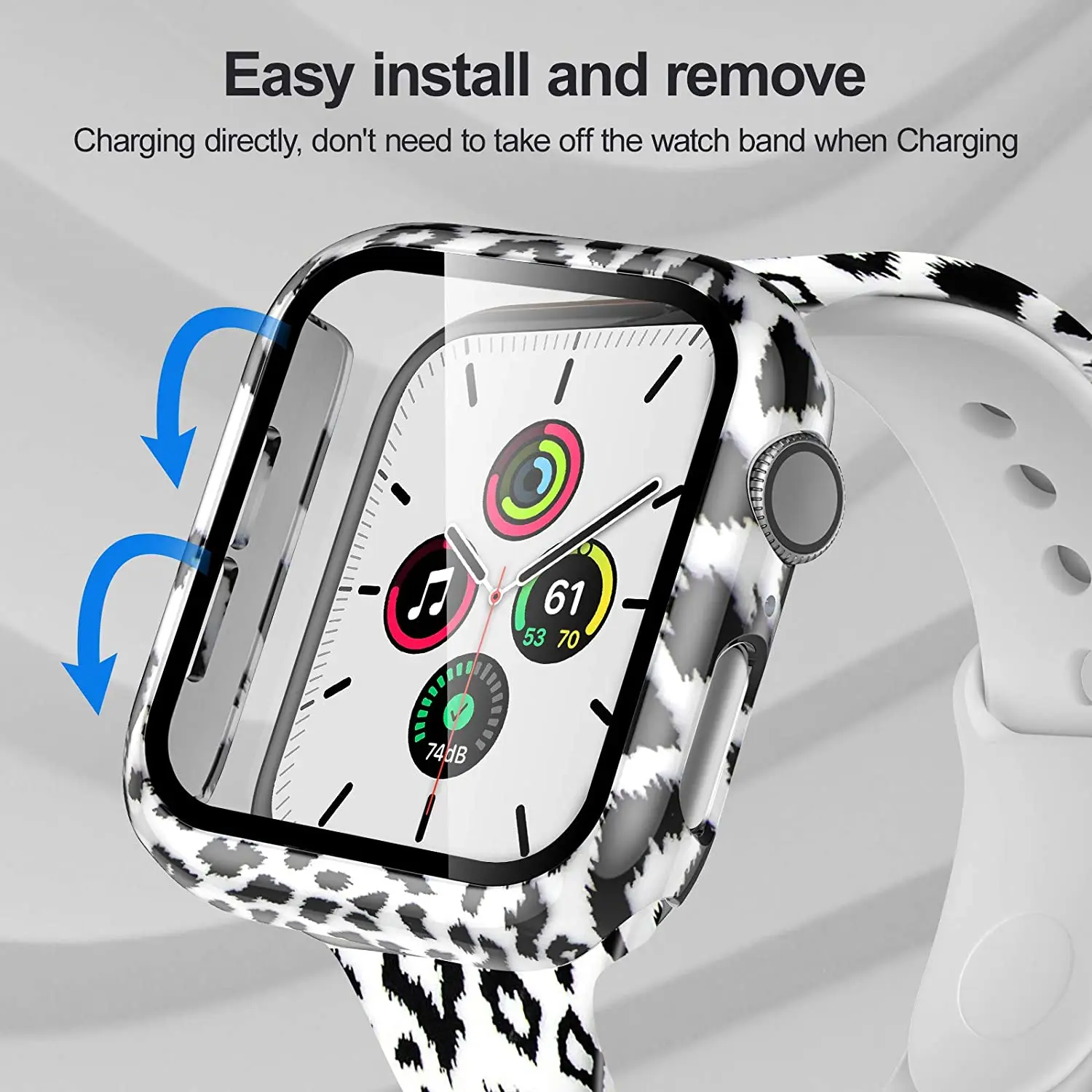 Glass+Case for Apple Watch 44mm 40mm 42mm 38mm,Full Cover Hard PC Bumper Protective Frame for iWatch Series SE/6/5/4/3/2/1