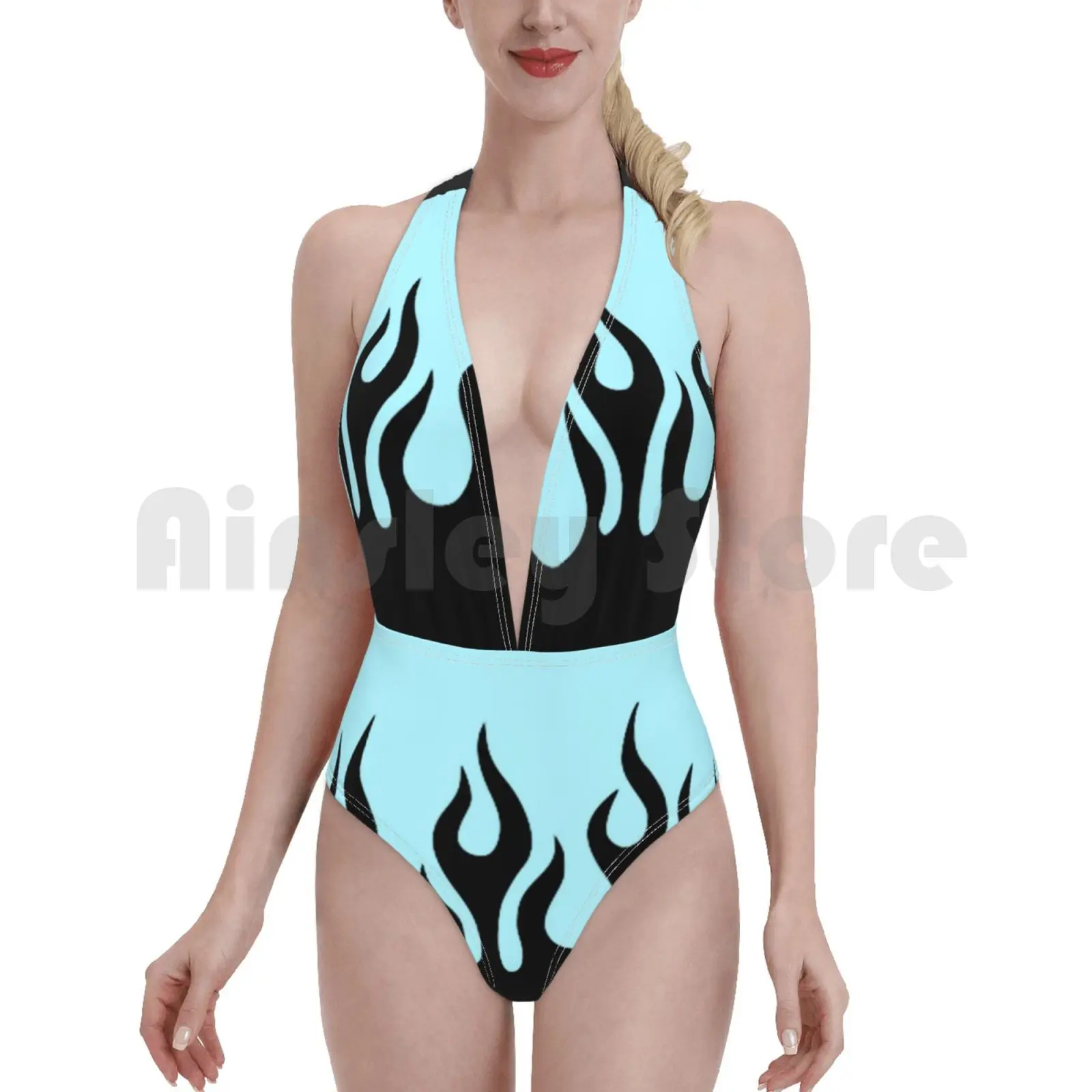 Слитный купальник с черным пламенем бикини подкладкой черный Пламя пламя музыка