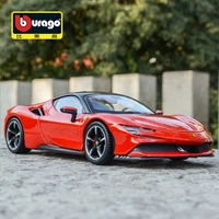 bburago 124 scale ferrari sf90 stradale alloy luxury vehicle diecast cars model toy collection gift