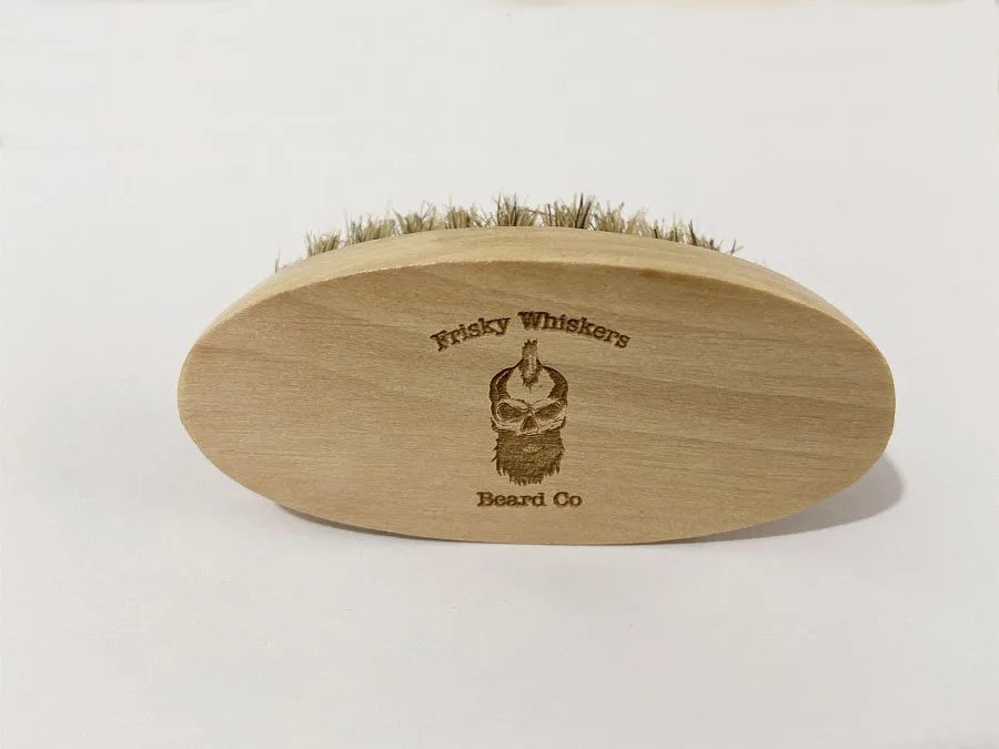 Style2 (8x4cm) Мужская портативная мини-щетка для бритья, щетина кабана, щетка для бороды, усы, уход за бородой, гравировка логотипа 8x4 см - Цвет: Style2 (8x4cm)