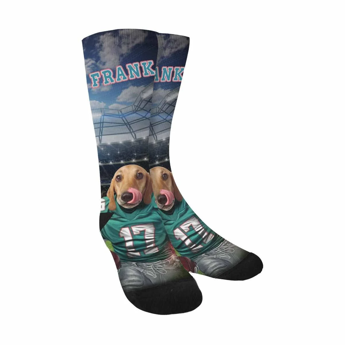

Custom Face&Name Rugby Player Sublimated Crew Socks