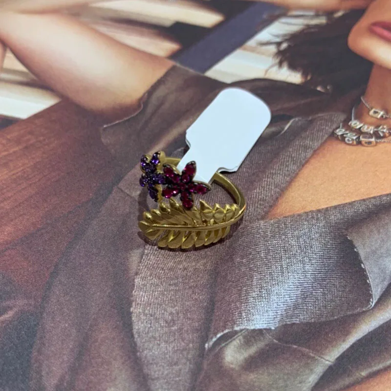 UMGODLY High Quality Fahsion Ring Yellow Gold Color Multicolor Tropical Jungle Floral &amp Palm Leaf Women Party Jewelry | Украшения и