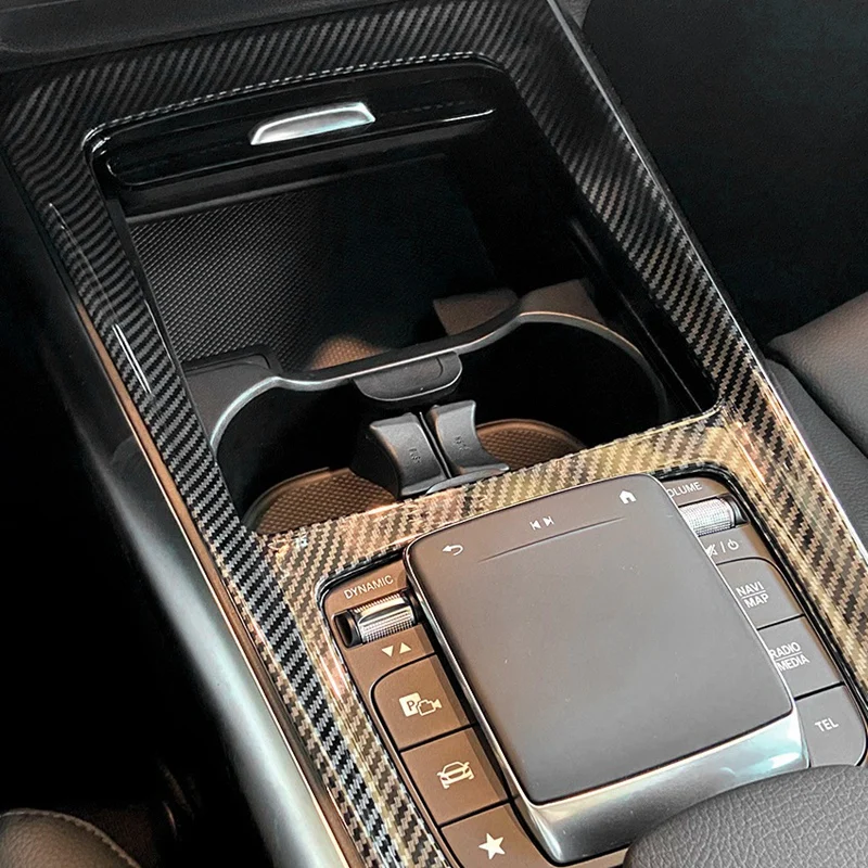 

3 Pcs Car Accessories: 1 Pcs Center Console Water Cup Holder Frame Decoration Cover & 2 Pcs Armrest Box Frame Cover Trim