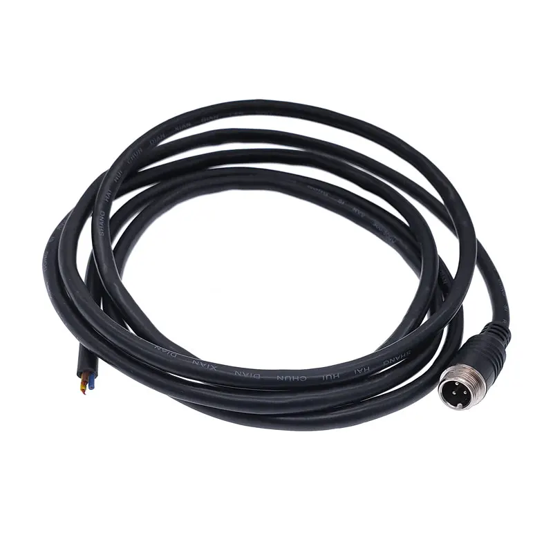 

2m GX12 cable connectors waterproof 2pin 3pin 4pin joint extension cable plug male and female M12 5pin 6pin black