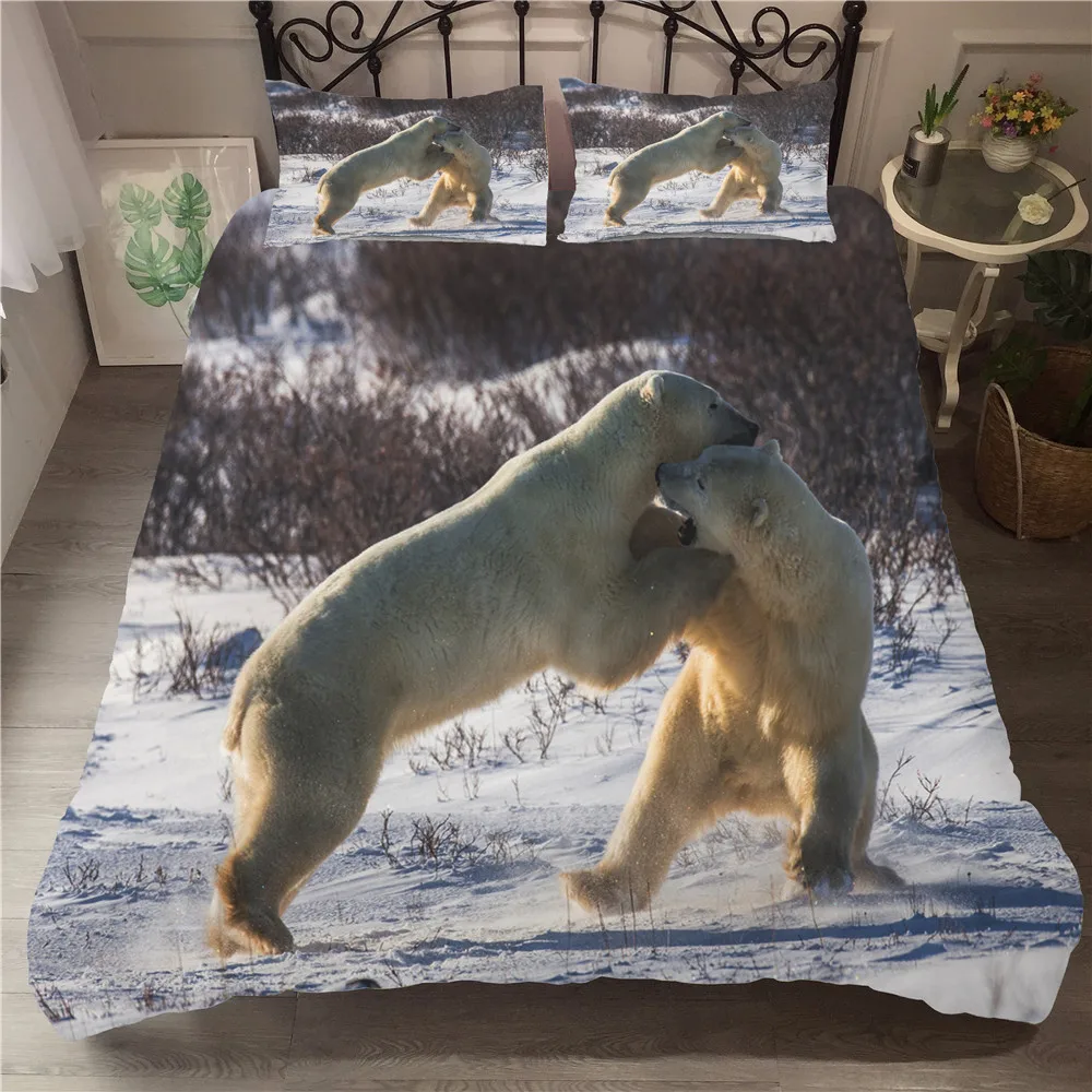 MEI Dream Polar Bear постельное белье с 3D цифровой печатью зимний пододеяльник роскошный