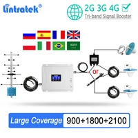 lintratek 2g 3g 4g lte cellular signal booster 900 1800 2100mhz internet amplifier repeater 3 indoor antennas for large coverage