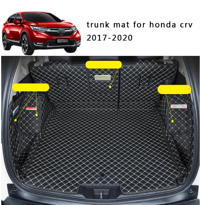Leather Car Trunk Mat Cargo Liner for Honda Crv 2019 2020 5th cr-v Rug Carpet Interior Accessories