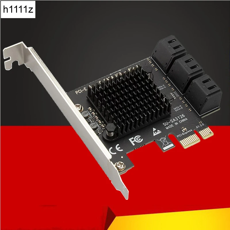 La minería Riser Card SATA adaptador PCIe 2/4/6 6Gb SATA III PCI Express 3,0 X1/X4 controlador de adaptador de tarjeta de expansión extensor