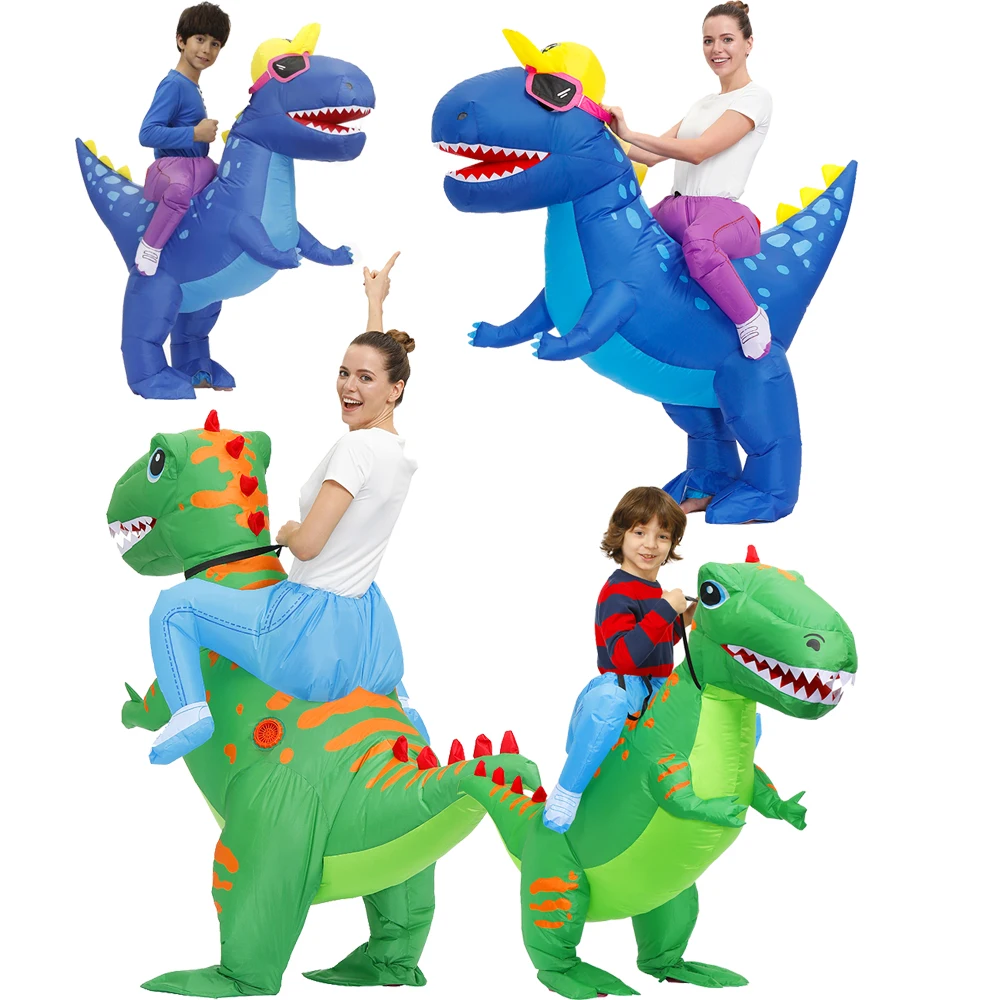 Надувной костюм динозавра для Хэллоуина взрослых и детей мужчин женщин аниме