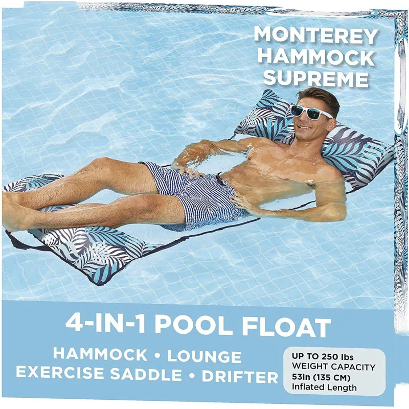

Swimming Pool Inflatable Floating Bed Striped Floating Drainage Amusement Inflatable Deck Chair Floating Bed Inflatable Hammock