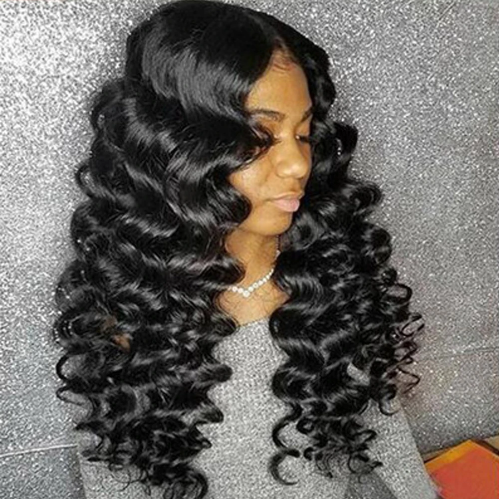 Сапфировые свободные волнистые пучки с застежкой 3 пряди бразильских волос