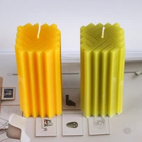 2022 new woven pattern candle molds square column candle making molds diy handmade soap making tools home decoration ornaments