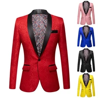 new autumnwinterpink yellow black whit 2020 european and american mens wear long sleeve heavy jacquard fashionable suit jacket