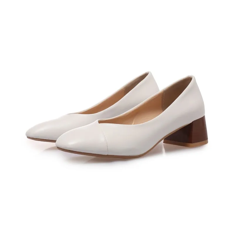 Женские туфли на высоком каблуке лодочки Тонкие с квадратным носком Большие