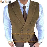 mens retro double breasted suit vest wedding steampunk waistcoat
