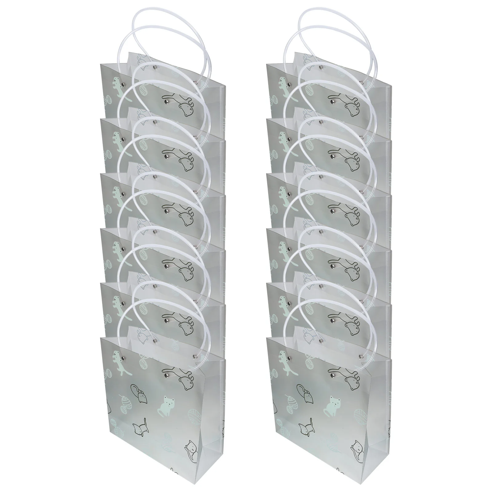 

12 шт., портативная Подарочная сумка с принтом кошки