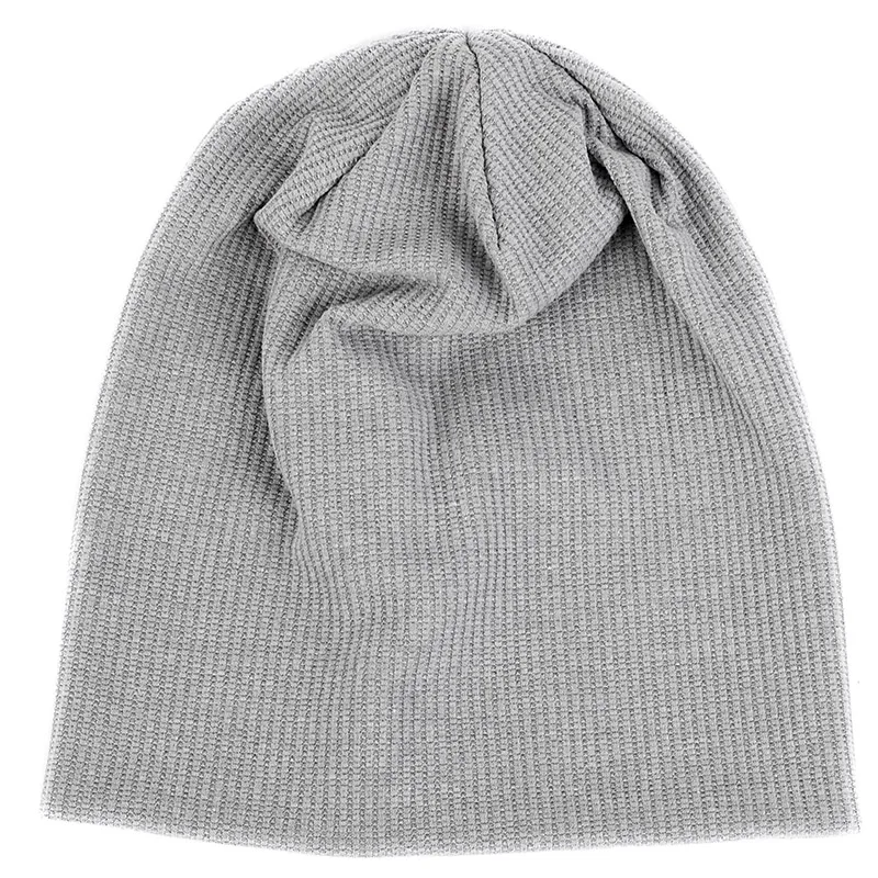 light gray Теплая мягкая хлопковая шапочка, модная шапка унисекс в стиле хип-хоп для зимы и осени, трикотажное эластичное женское джентльменское Кепка с черепом - Цвет: light gray
