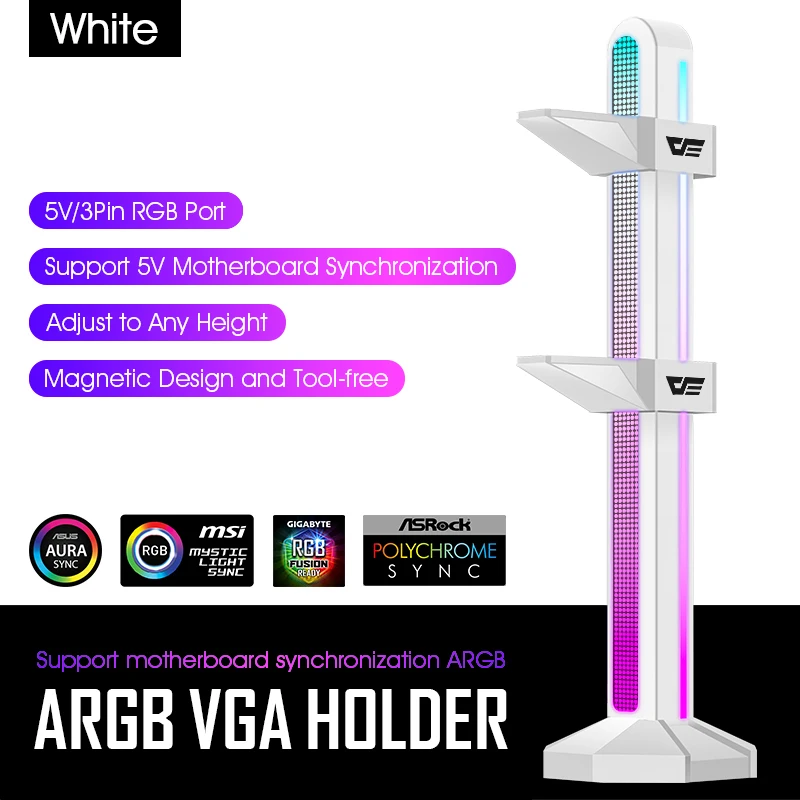 darkflash graphics card bracket vga holder jack desktop computer case 5v3pin argb video card gpu water cooling kit support stand free global shipping