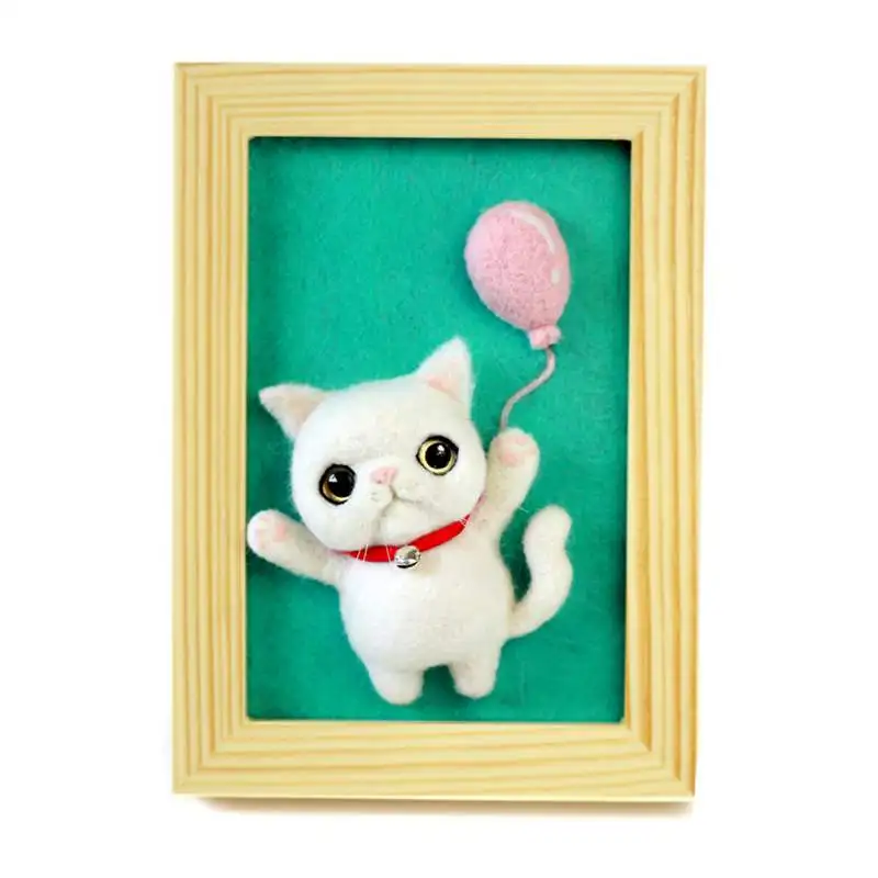 E1 Шерстяной войлок Набор Diy кошка рамка для фотографий, искусство иглы Войлок Набор для украшения ручной работы - Цвет: E1