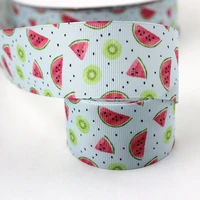 summer fruit watermelon printed grosgrain ribbon diy craft webbing white ribbon diy bow 16mm 22mm 25mm 38mm 57mm 75mm