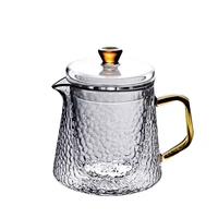 300ml600ml glass teapot with 304 stainless steel infuser strainer heat resistant coffee sqaure tea pot kettle set