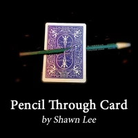 pencil through card magic tricks pen penetration playing card poker magician professional street illusions mentalism prop