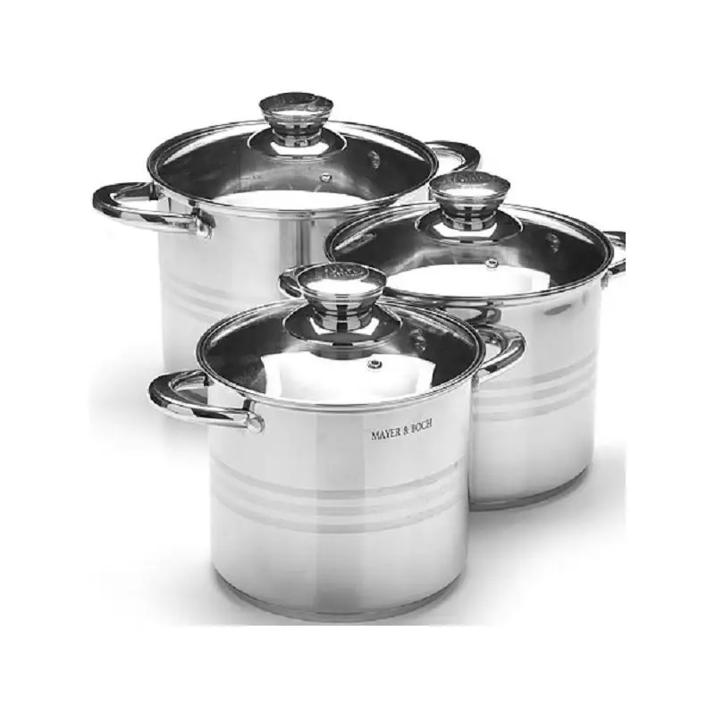 Набор кастрюль MAYER &amp BOCH 6 предметов серебряные ручки | Дом и сад