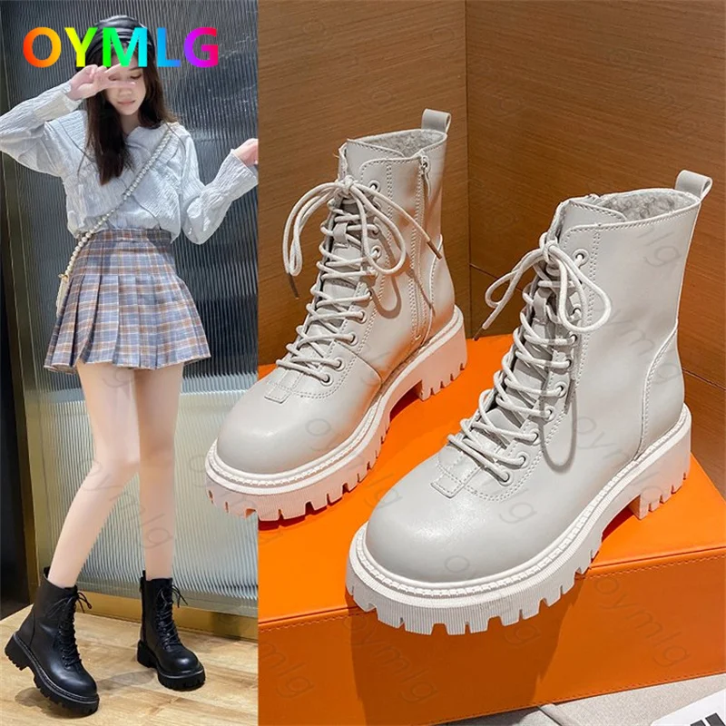 

Осень-зима 2021, Ботинки Martin больших размеров, тонкая женская обувь, удобные повседневные студенческие ботинки средней длины на толстой подош...