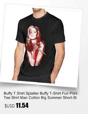 Buffy T Shirt Letter Print Buffy T-Shirt Men Summer Tee Shirt Plus size Cotton Awesome Short-Sleeve Printed Tshirt