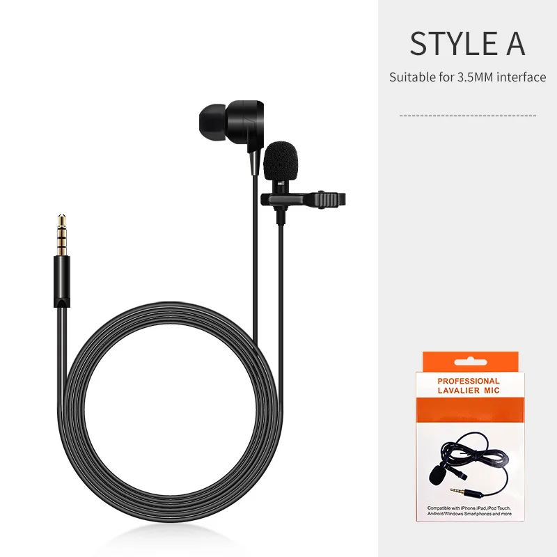 Всенаправленная гарнитура KATELEIYU 3 5 мм + петличный микрофон для записи телефона